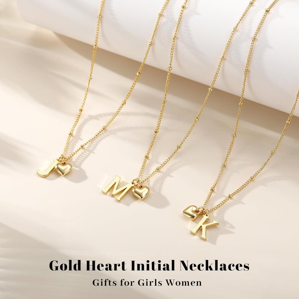 Personalized Gold/Silver Heart Initial Necklace -… - image 7